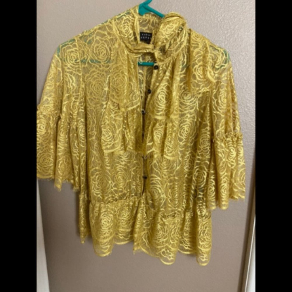 Robert Rodriguez Mustard Lace Top